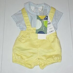 BOBOLI TWO PIECES BLUE AND GREEN ROMPER